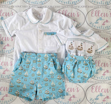 Load image into Gallery viewer, Blue Boat Shirt and Shorts Set