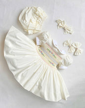 Load image into Gallery viewer, Cream Pastels Smocked Dress