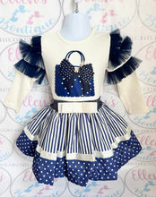 Load image into Gallery viewer, Navy Handbag Skirt Set