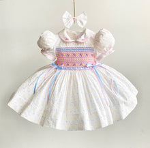 Load image into Gallery viewer, Swiss Cotton Pastels Smocked Dress Preorder