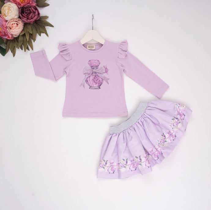 Lilac Perfume Skirt Set