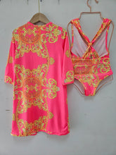 Load image into Gallery viewer, Designer Inspired Swimming Costume and Wrap Set