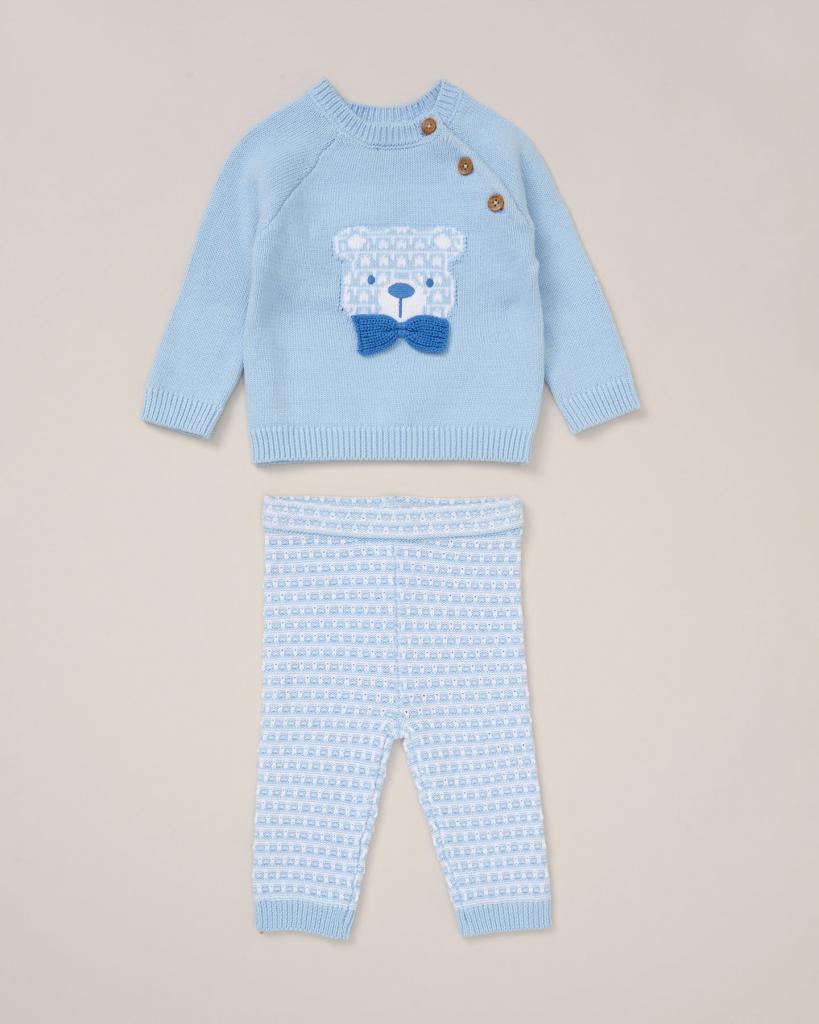 Blue Teddy Knitted Set