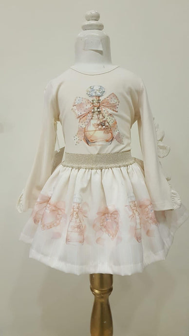 Cream Perfume Skirt Set