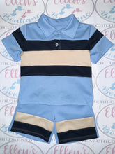 Load image into Gallery viewer, Boys Sky Blue and Cream Short Set