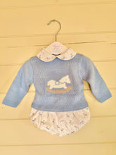 Load image into Gallery viewer, Blue Rocking Horse Jumper and Jam Pants Set