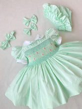 Load image into Gallery viewer, Mint and Pink Smocked Dress