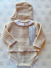 Load image into Gallery viewer, Beige Knitted Set with Bonnet
