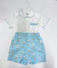 Load image into Gallery viewer, Blue Boat Shirt and Shorts Set
