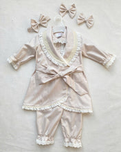 Load image into Gallery viewer, Beige Lux Cotton Pyjamas and Nightcoat