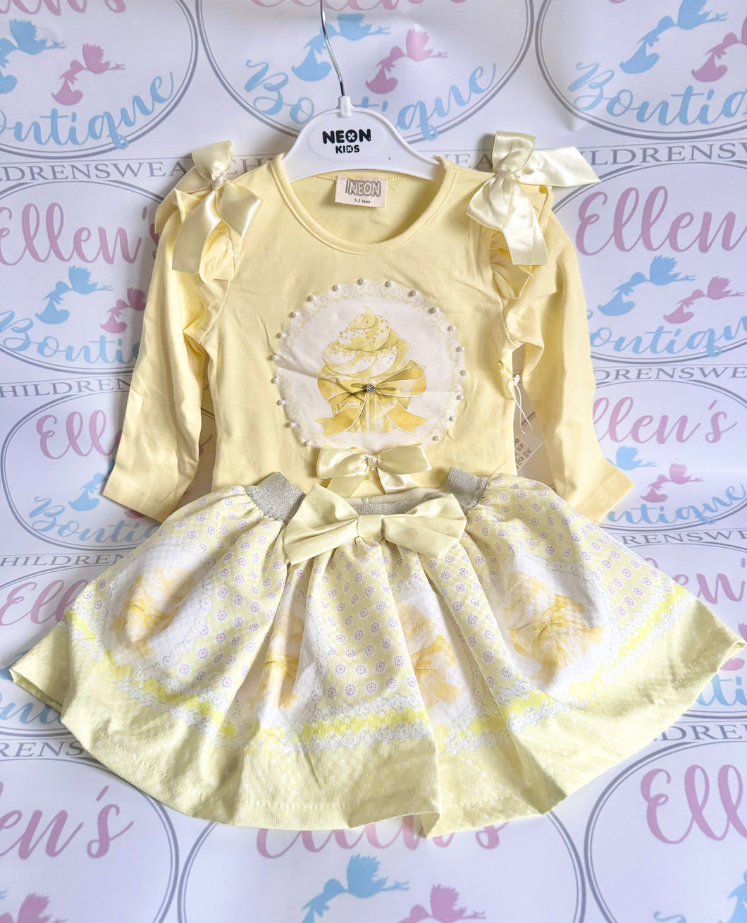 Lemon Cupcakes Skirt Set