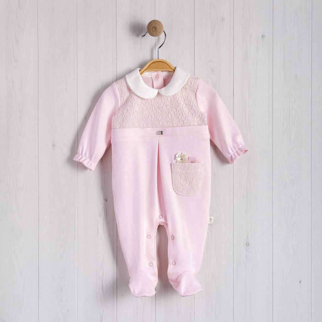 Pink Lace Pocket Babygrow