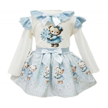 Load image into Gallery viewer, Blue Teddy Skirt Set