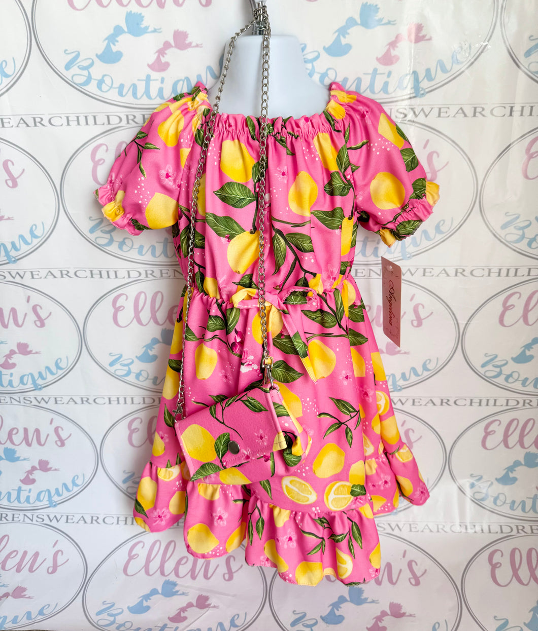 Pink Lemons Dress and Bag