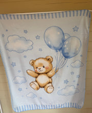 Load image into Gallery viewer, Bear Balloons Blanket in gift bag - choose colour