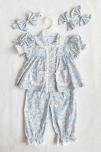 Load image into Gallery viewer, Lilac and Blue Floral Long Leg Pyjamas
