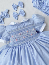 Load image into Gallery viewer, Blue and Pink Smocked Dress