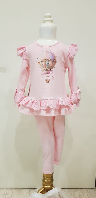 Pink Hot Air Balloon Leggings Set