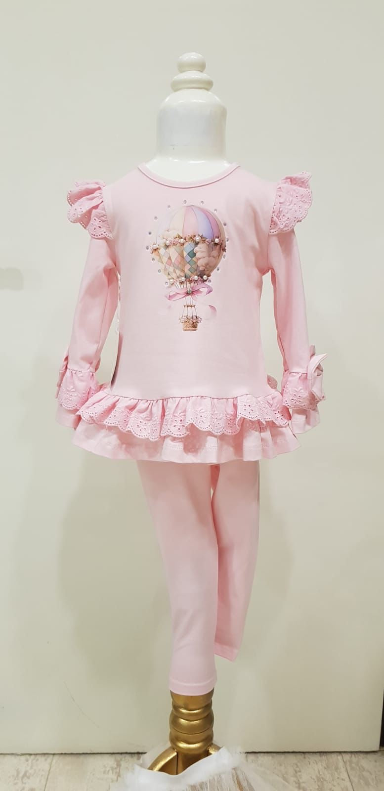 Pink Hot Air Balloon Leggings Set