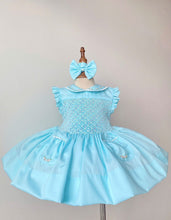 Load image into Gallery viewer, Turquoise Blue Sleeveless Smocked Dress