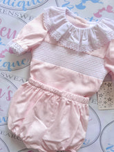 Load image into Gallery viewer, Pink Smocked Frilly Jam pants Set