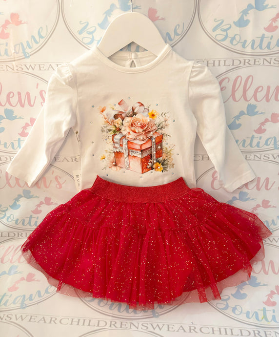 Red Presents Baby Tutu Skirt Set