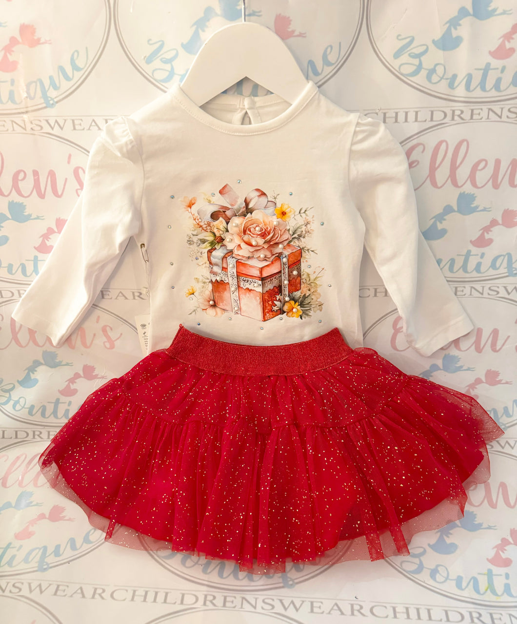 Red Presents Baby Tutu Skirt Set