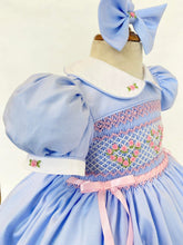 Load image into Gallery viewer, Blue Hearts Smocked Dress
