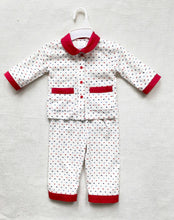 Load image into Gallery viewer, PREORDER Boys Red, Navy and Blue Swiss Cotton Pyjamas and Nightcoat