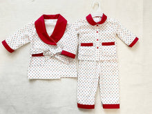 Load image into Gallery viewer, PREORDER Boys Red, Navy and Blue Swiss Cotton Pyjamas and Nightcoat