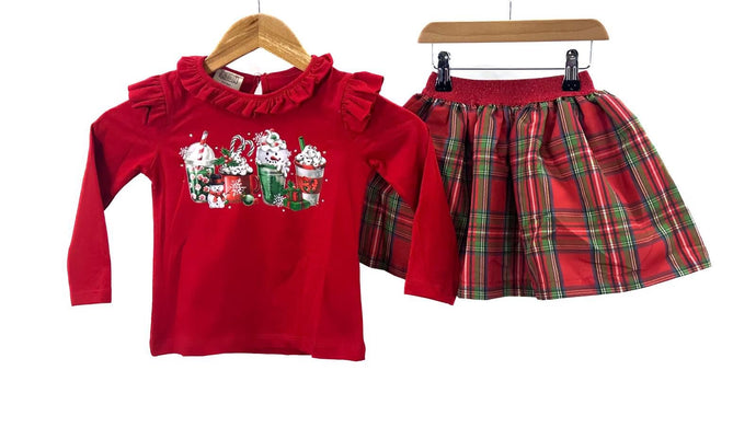 Red Hot Christmas Chocolate Skirt Set