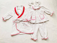 Load image into Gallery viewer, Girls Red, Navy and Blue Swiss Cotton Pyjamas and Nightcoat