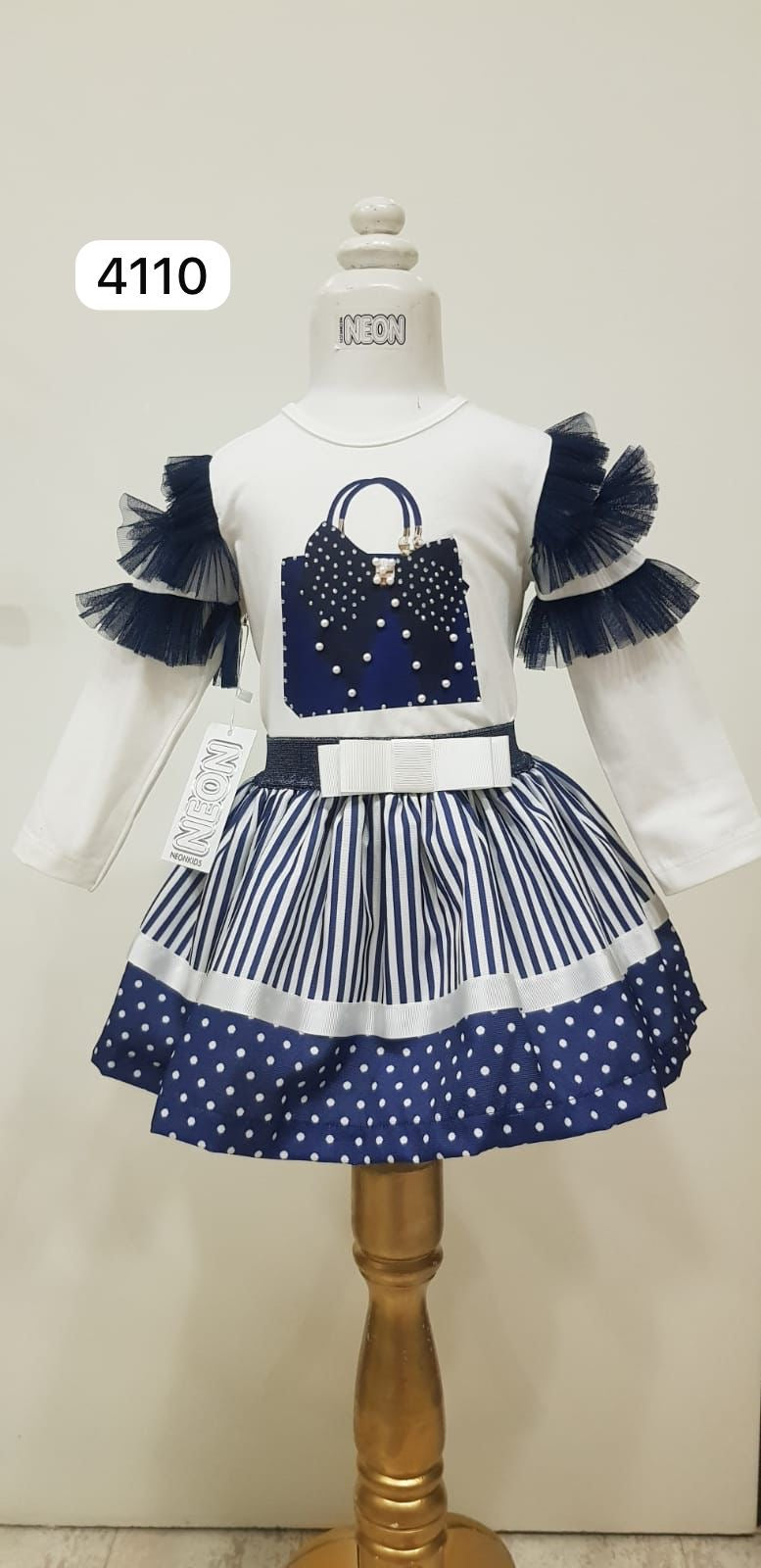 Navy Handbag Skirt Set