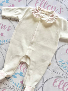 Baby GI Pink Frill Vintage Velvet Babygrow