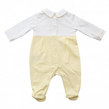 Load image into Gallery viewer, Lemon and White Smock Babygrow