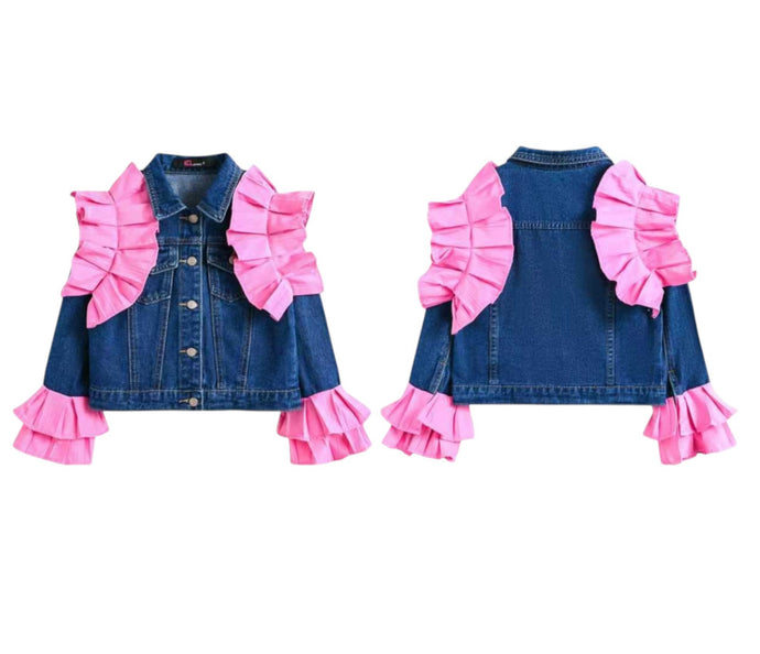 Pink Frill Denim Jacket