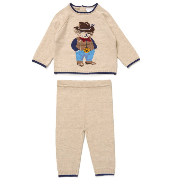 Cowboy Teddy Knitted Set