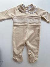 Load image into Gallery viewer, Biscuit Smocked Babygrow