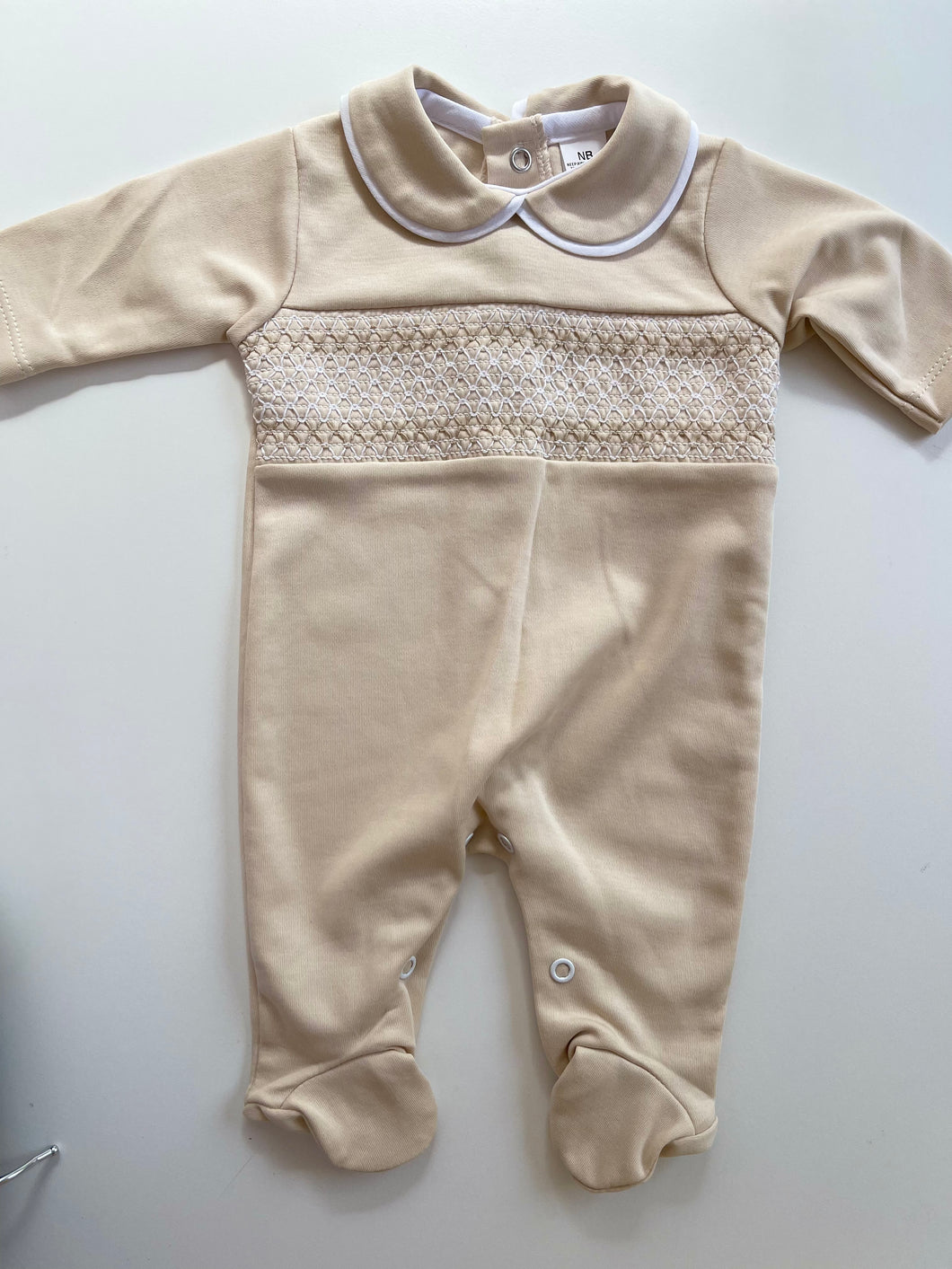 Biscuit Smocked Babygrow