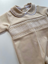 Load image into Gallery viewer, Biscuit Smocked Babygrow