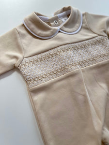 Biscuit Smocked Babygrow