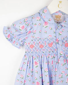 Indigo Floral Smocked Pyjamas