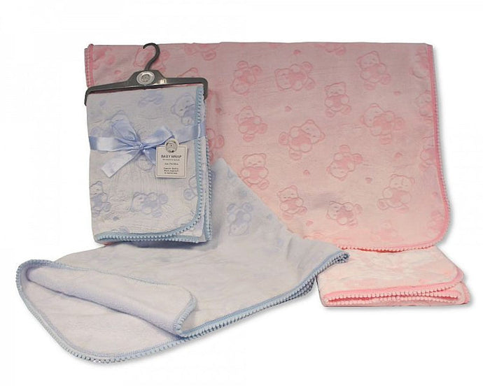 Teddy Bear Blanket - Pink/Blue